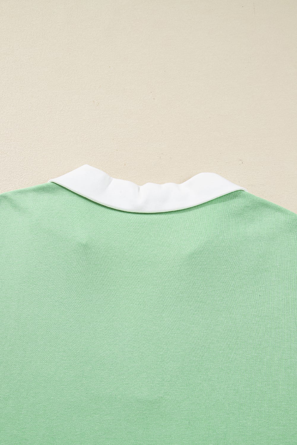Moonlight Jade Color Block Striped Patchwork Collar V Neck Plus Size Sweatshirt