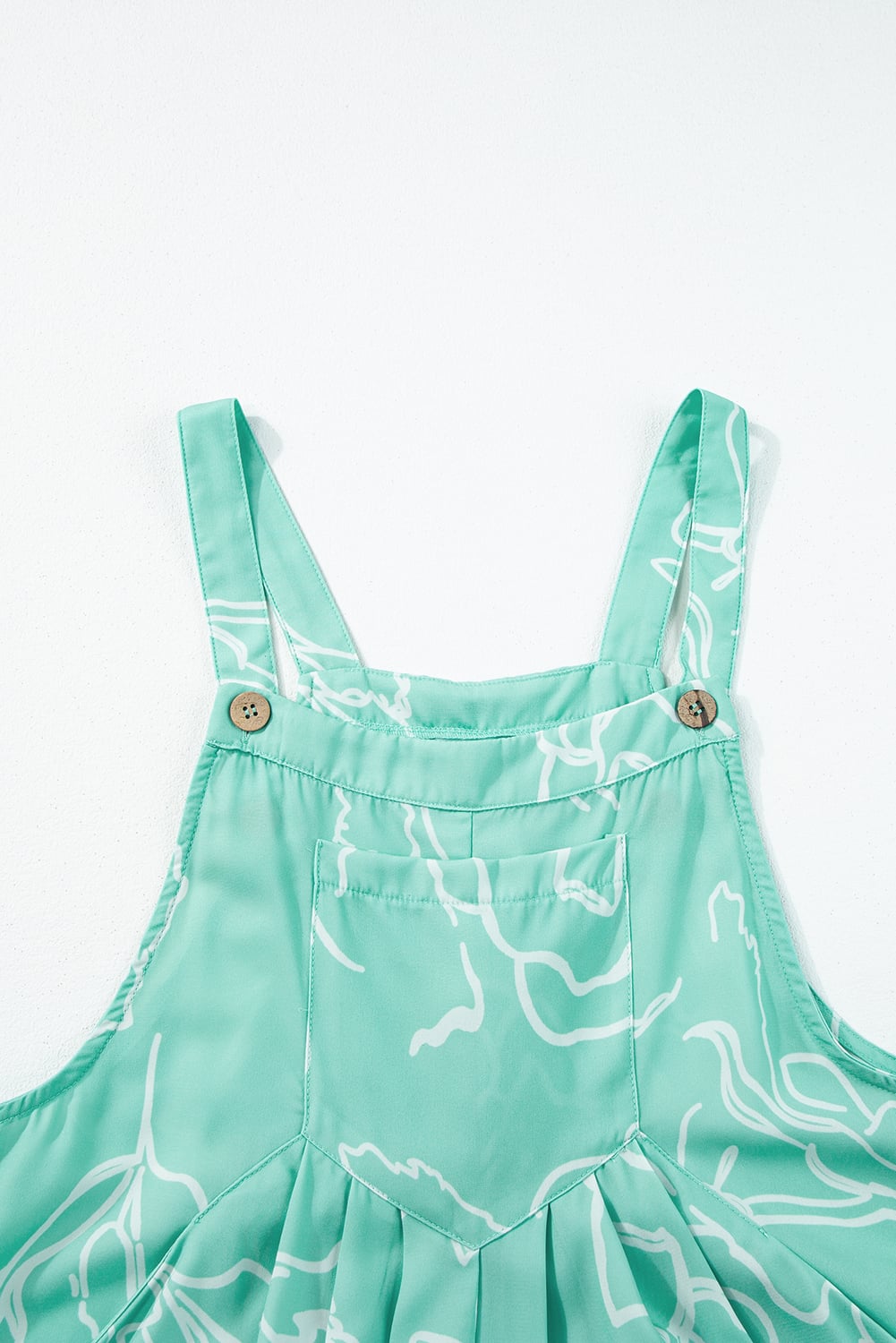 Moonlight Jade Printed Bib Wide Leg Overall