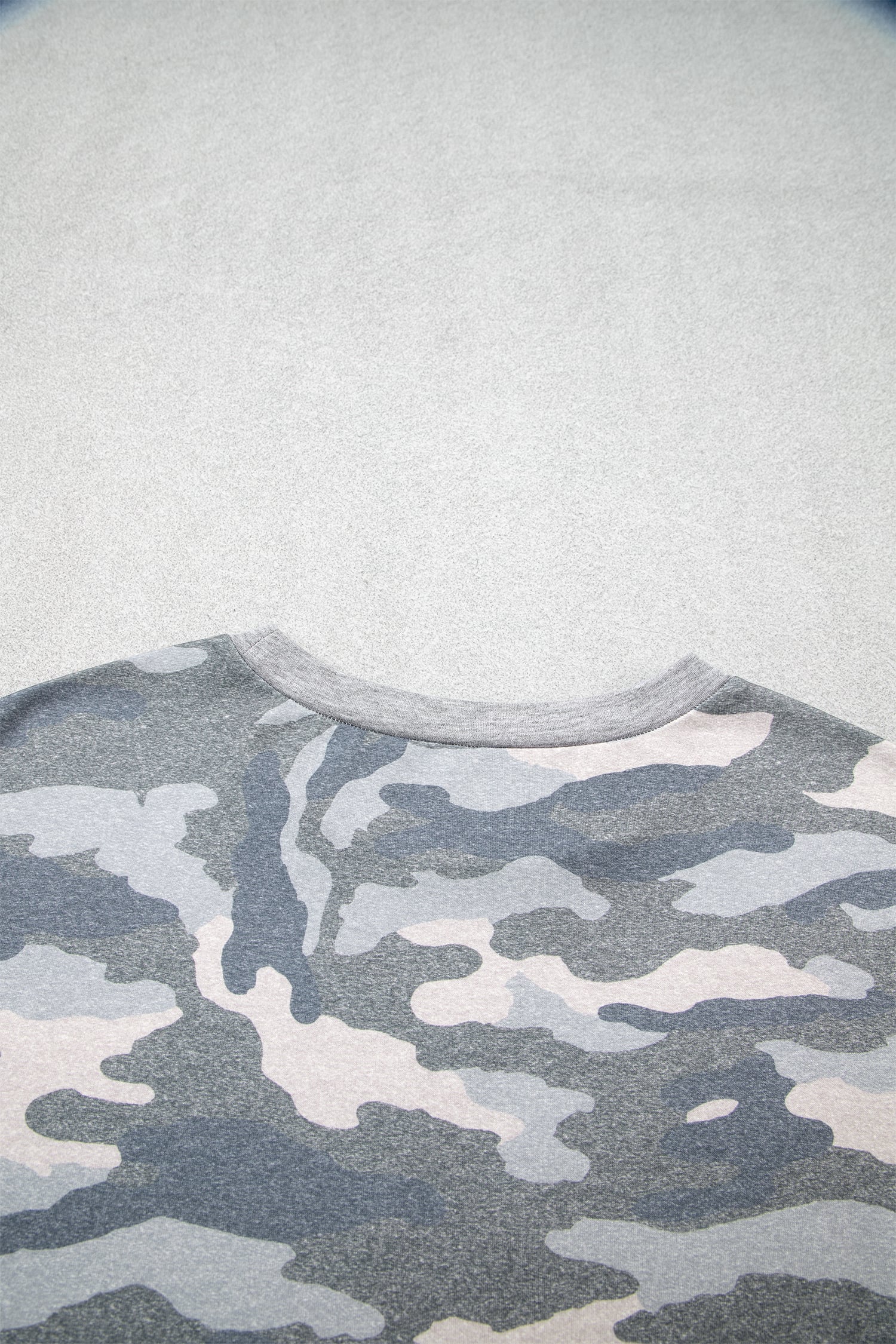 Multicolour Camouflage Long Sleeve Round Neck Shift Pullover Top