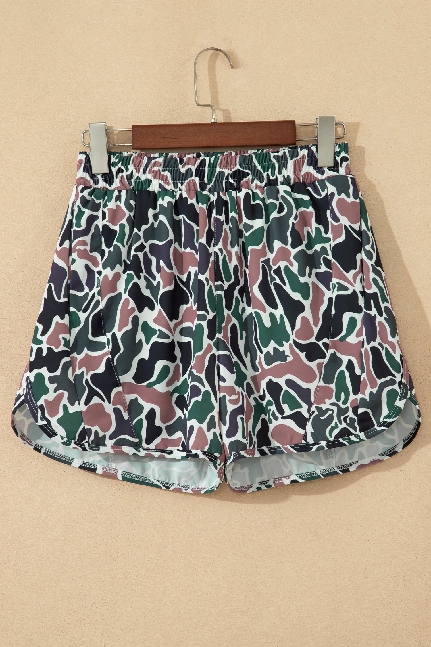 Multicolour Camouflage Print Athletic Lined Shorts