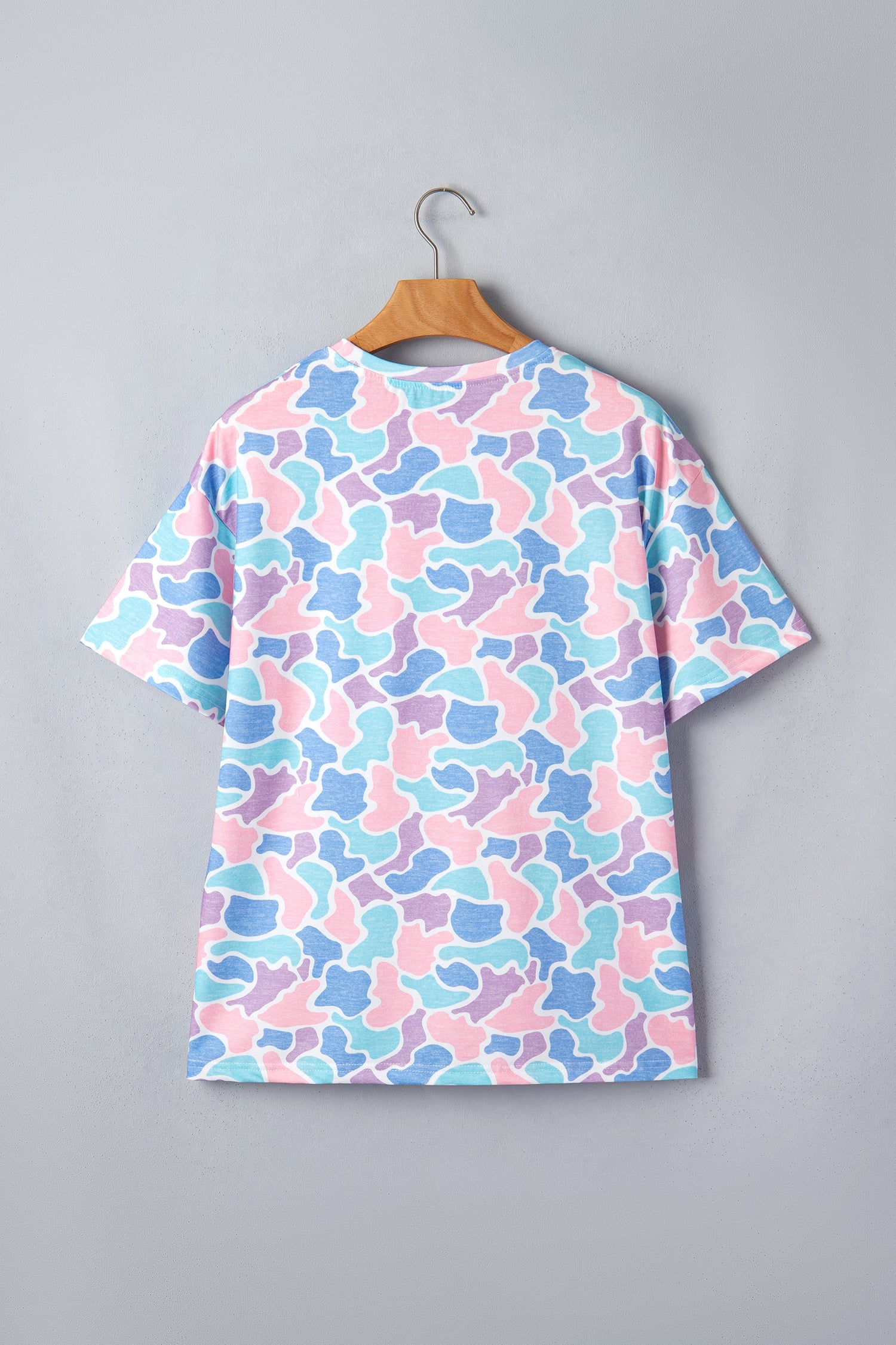 Multicolour Camouflage Print Preppy Fashion Tunic Tee