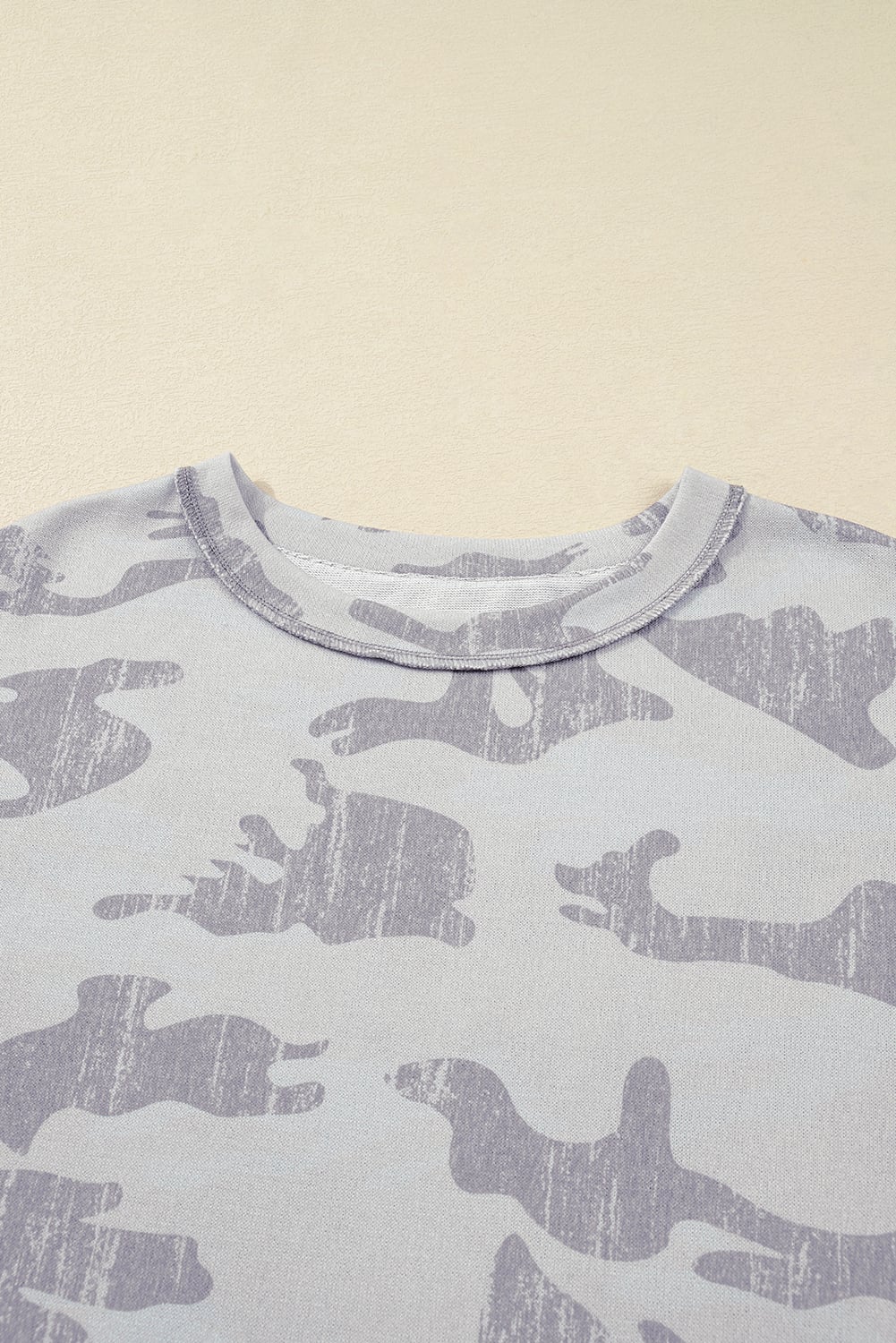 Multicolour Camouflage Print  Round Neck Plus Size Sweatshirt