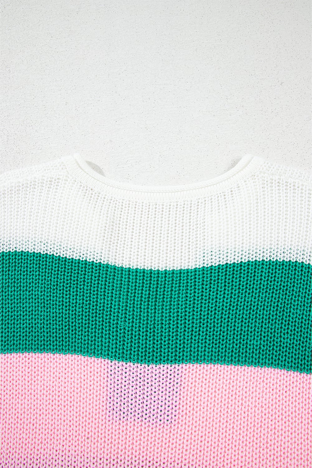 Multicolour Color Block Notch V Neck Sweater T Shirt