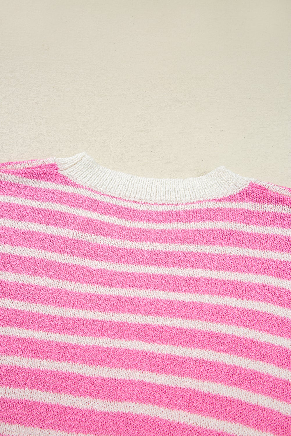 Multicolour Color Block Striped Patchwork Dolman Sleeve Slit Sweater