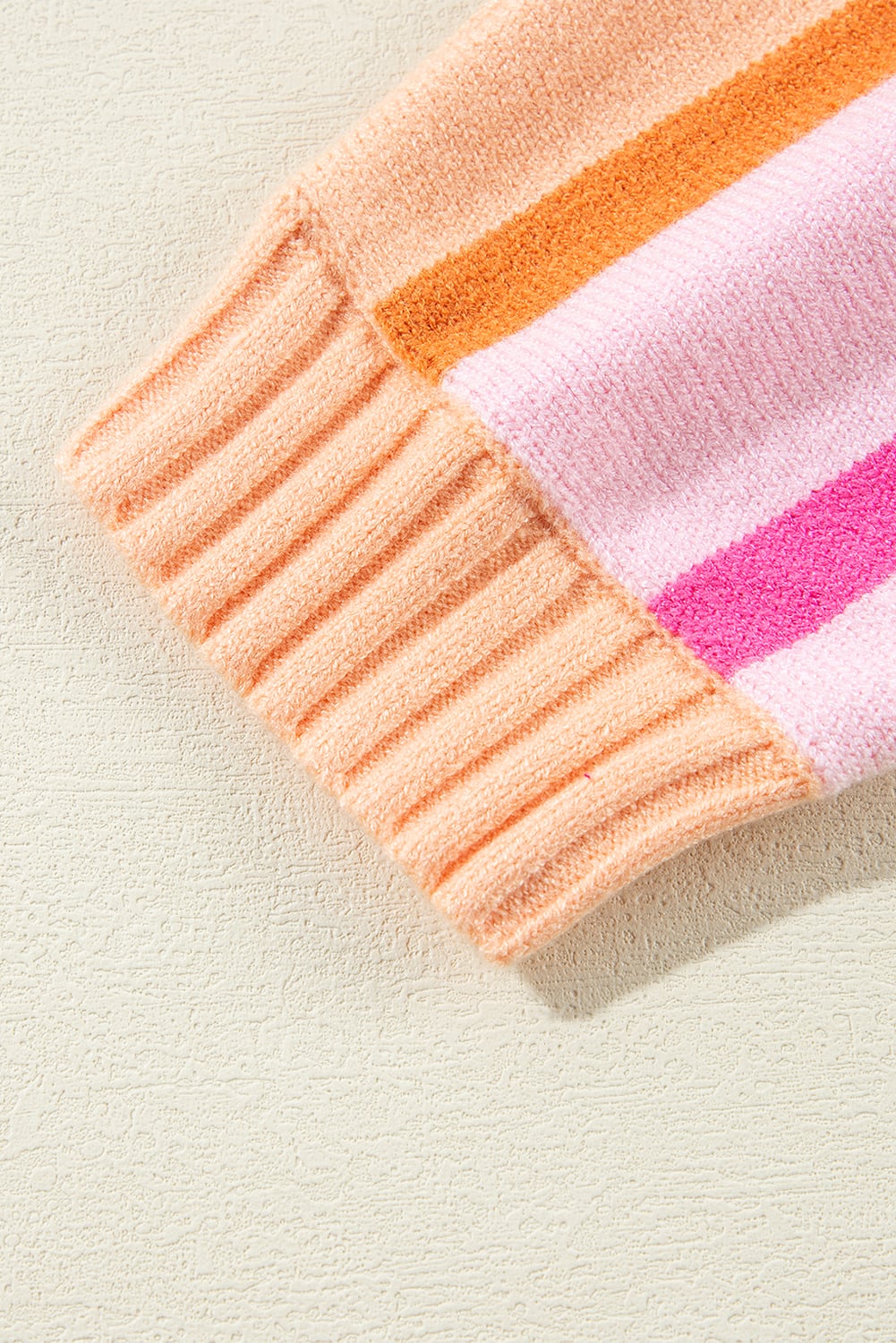 Multicolour Gradient Ribbed Edge Loose Sweater