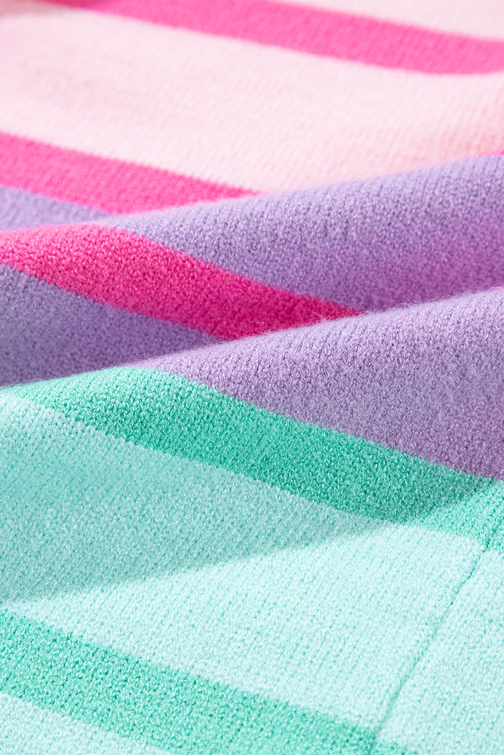 Multicolour Gradient Ribbed Edge Loose Sweater