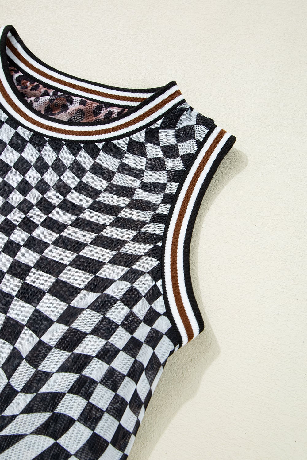 Multicolour Leopard Checkered Double Printed Reversible Sleeveless Long Dress