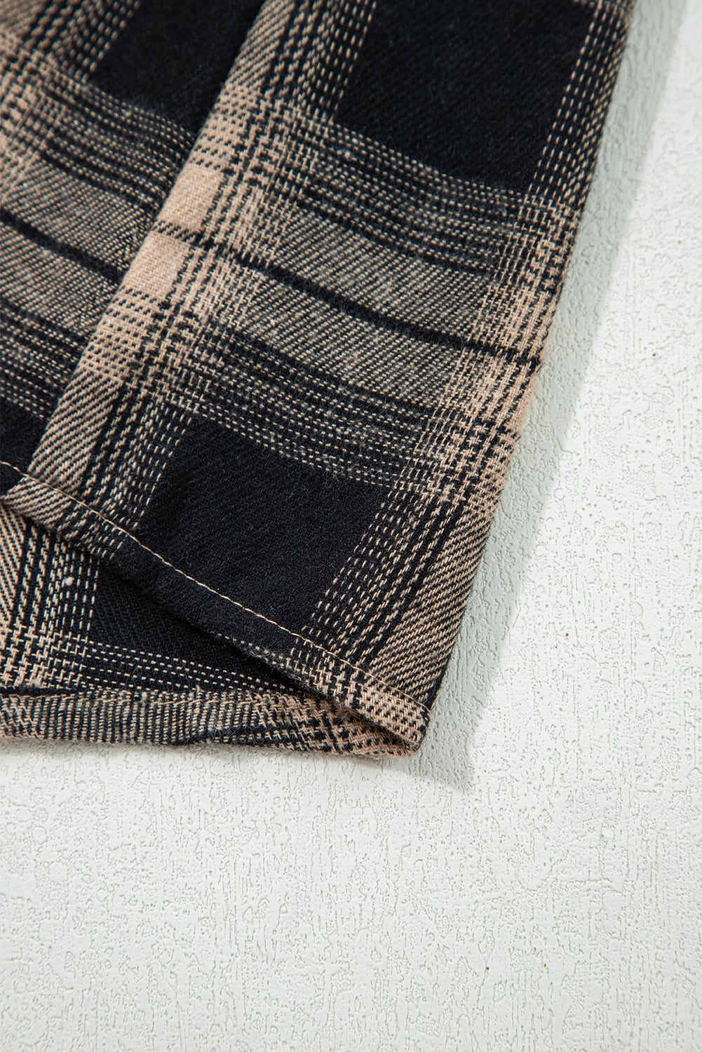 Multicolour Retro Plaid Double Flap Pocket Brushed Shacket