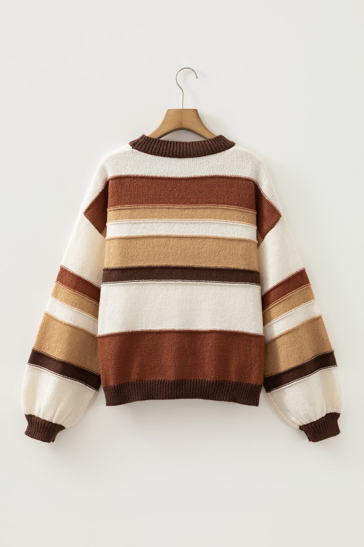 Multicolour Striped Crew Neck Long Sleeve Knit Sweater