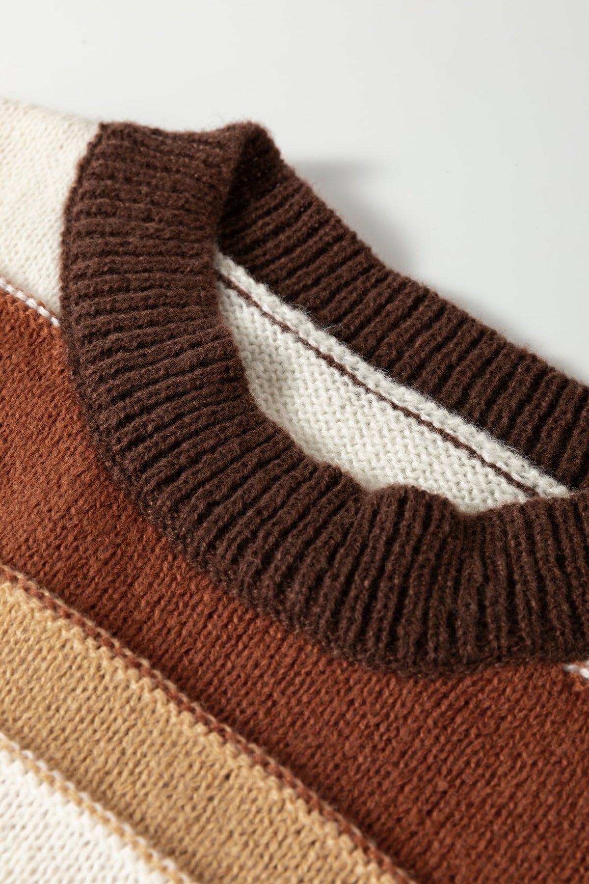 Multicolour Striped Crew Neck Long Sleeve Knit Sweater