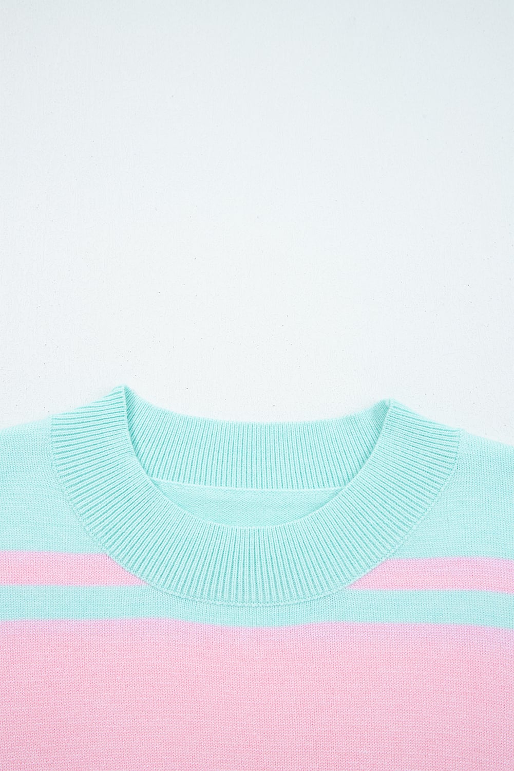 Multicolour Striped Knit Ribbed Trim Boxy Fit Cropped Sweater