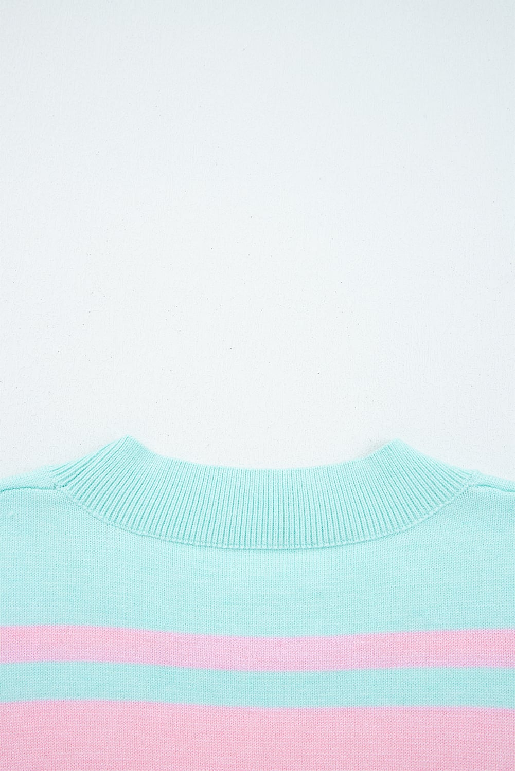 Multicolour Striped Knit Ribbed Trim Boxy Fit Cropped Sweater
