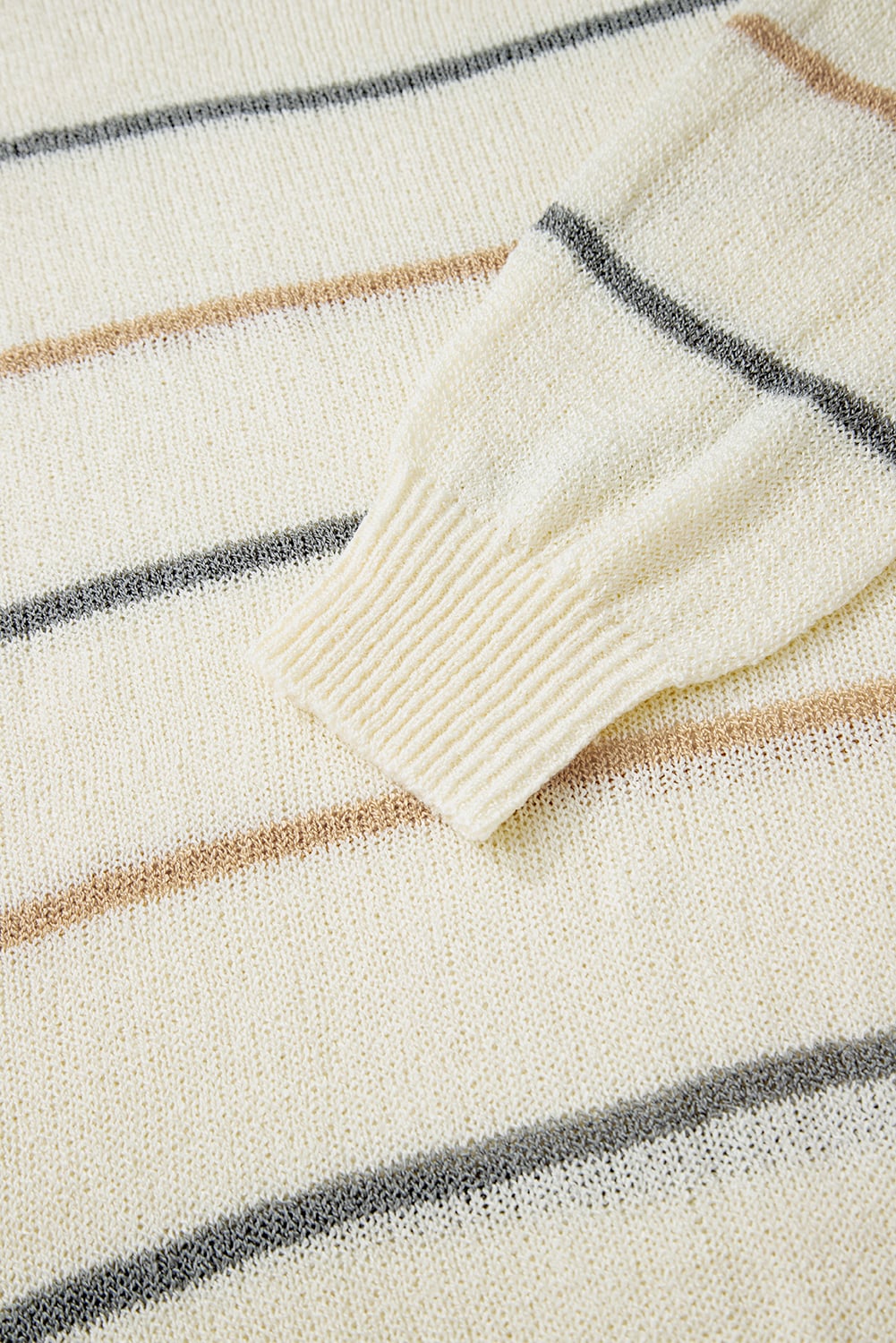 Multicolour Ribbed Edge Drop Shoulder Sweater
