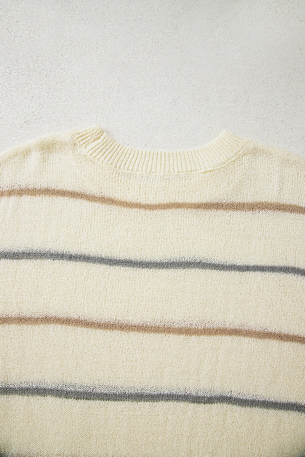 Multicolour Ribbed Edge Drop Shoulder Sweater