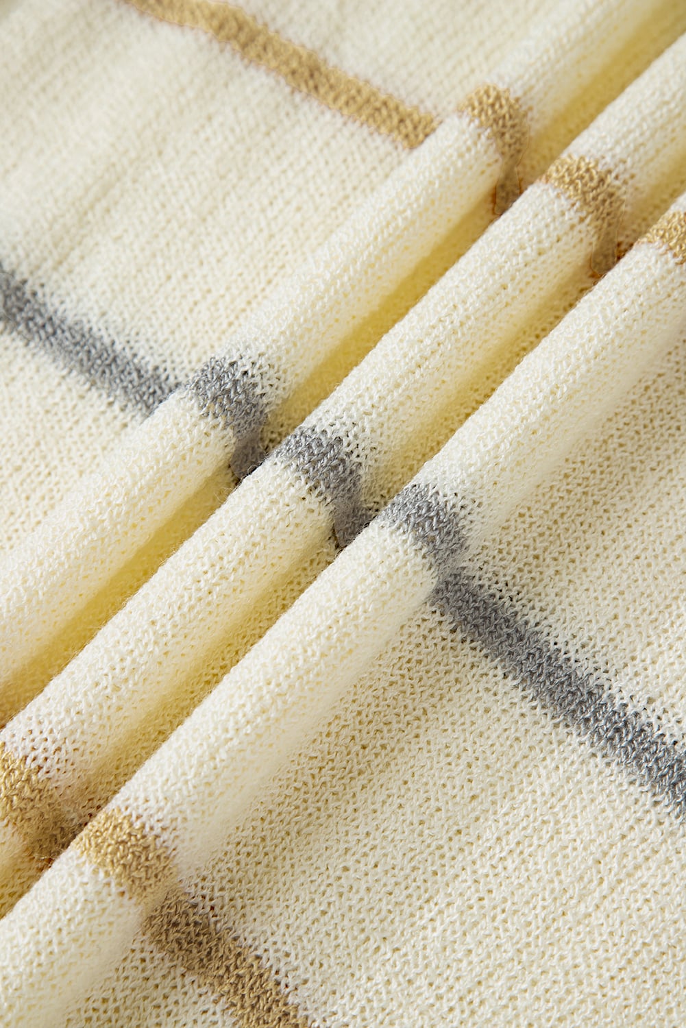 Multicolour Ribbed Edge Drop Shoulder Sweater