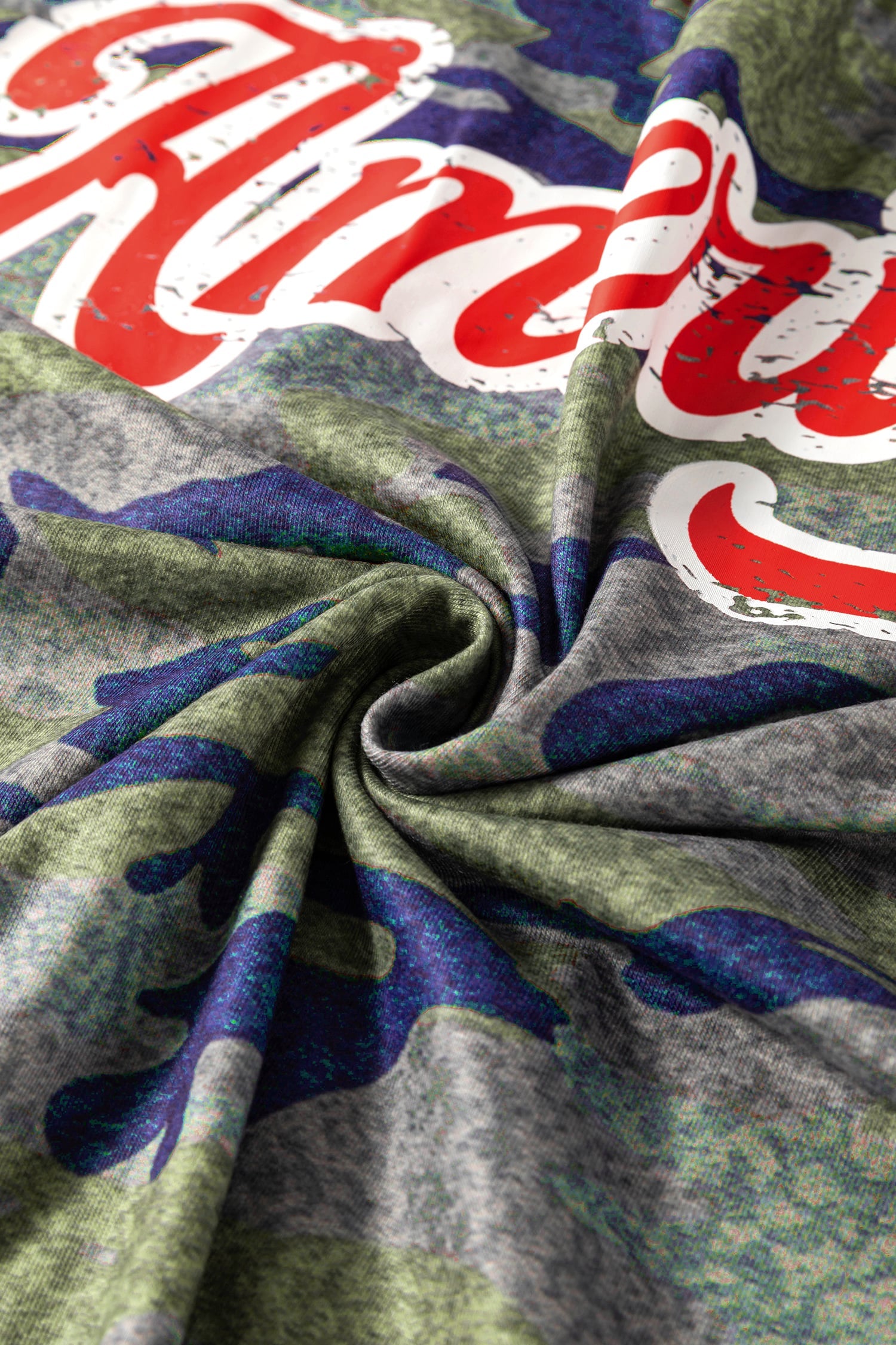 Multicolour Stylish Camouflage Print America Patriotic Tee