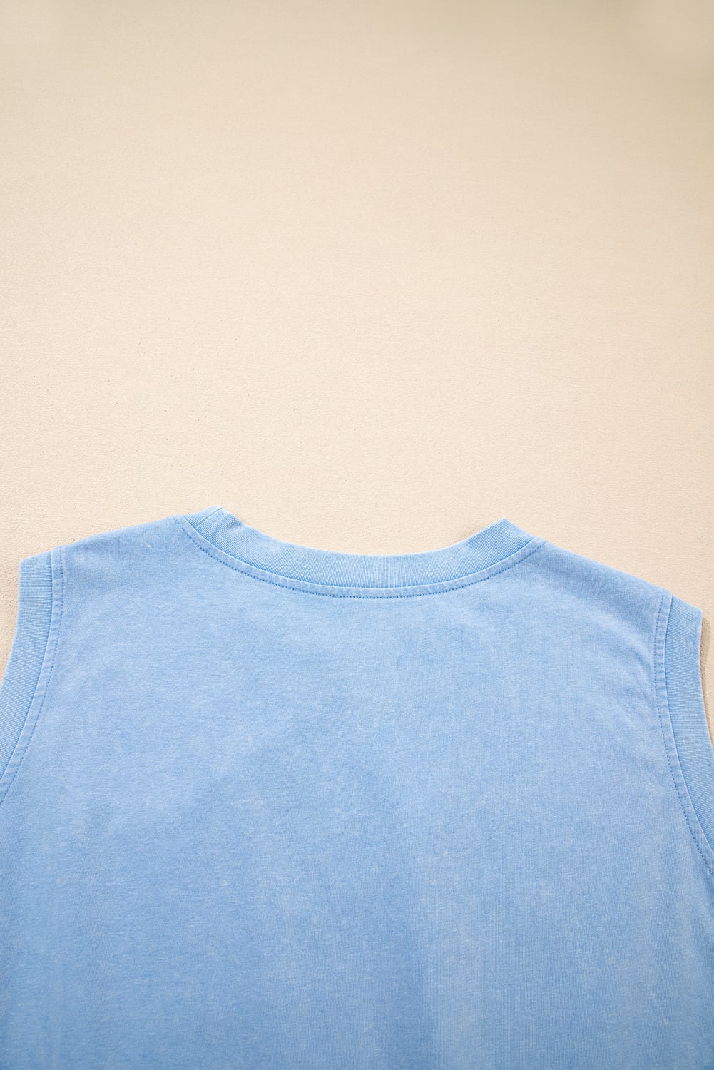 Myosotis Solid Color Washed Sleeveless Top Split Skort Cotton 2pcs Outfit