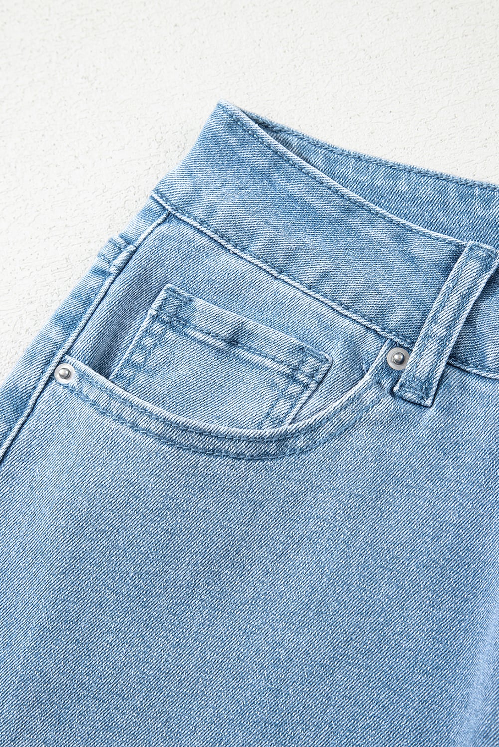 Myosotis Acid Washed High Rise Cropped Wide Leg Jeans