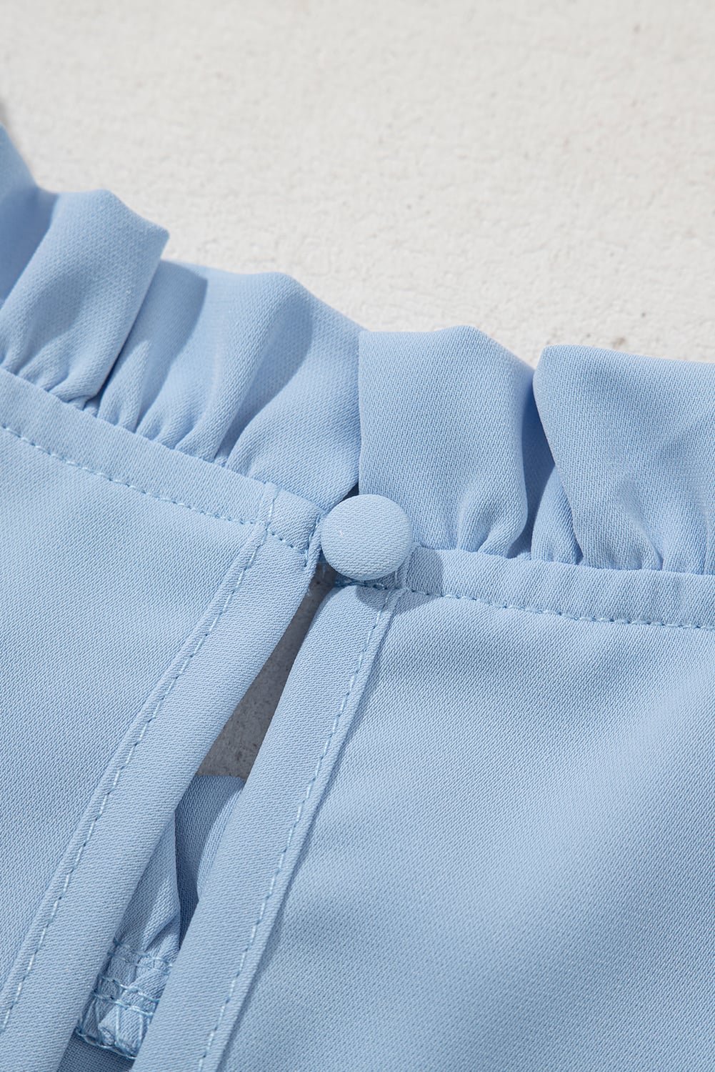 Myosotis Frilly Round Neck Wide Half Sleeve Blouse
