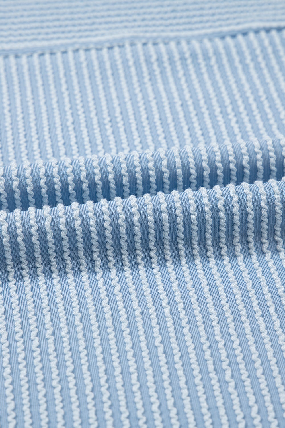 Myosotis Plain Corded Knit Mock Neck T Shirt
