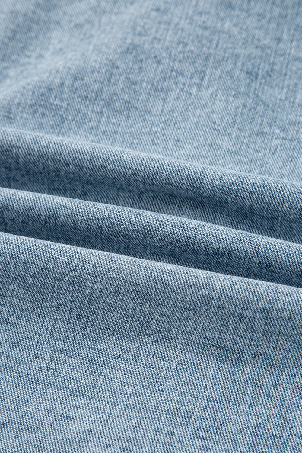 Myosotis Scallop Trim Collar Patched Pocket Button Up Mineral Washed Denim Jacket