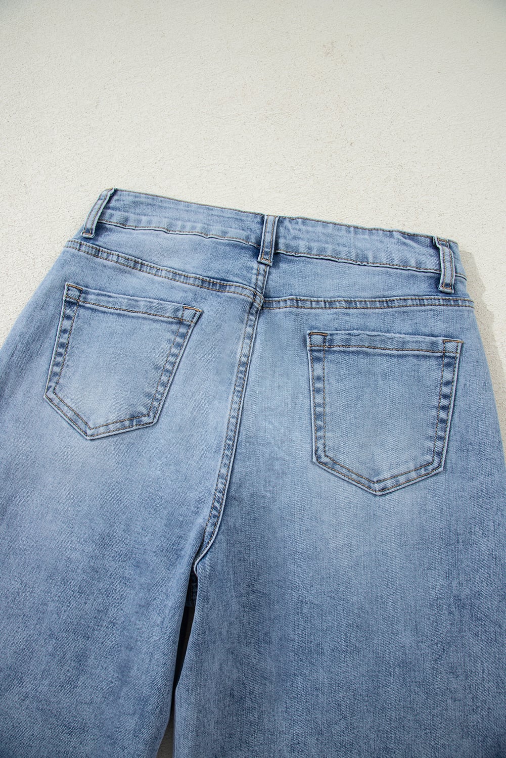 Myosotis Slit Leg High Rise Drawstring Casual Jeans