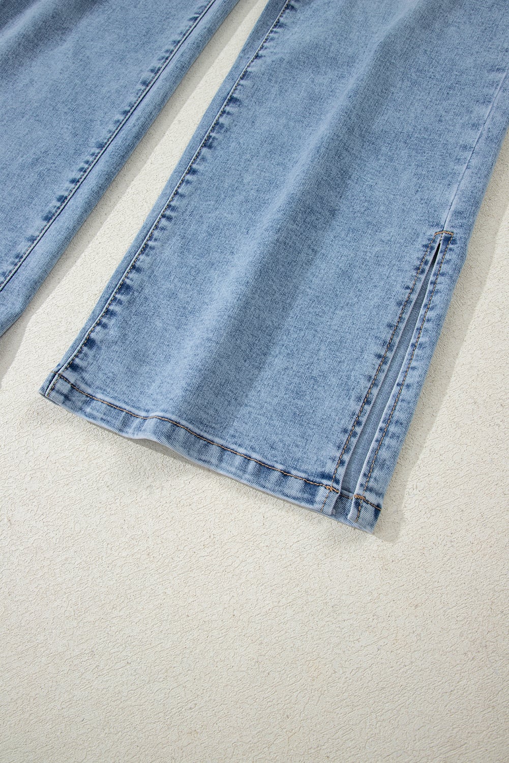 Myosotis Slit Leg High Rise Drawstring Casual Jeans