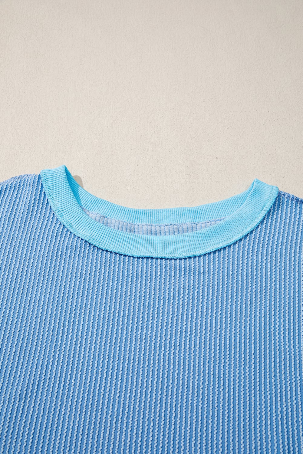 Myosotis Twisted Rib Uneven Hem Drop Shoulder Loose Knit Top