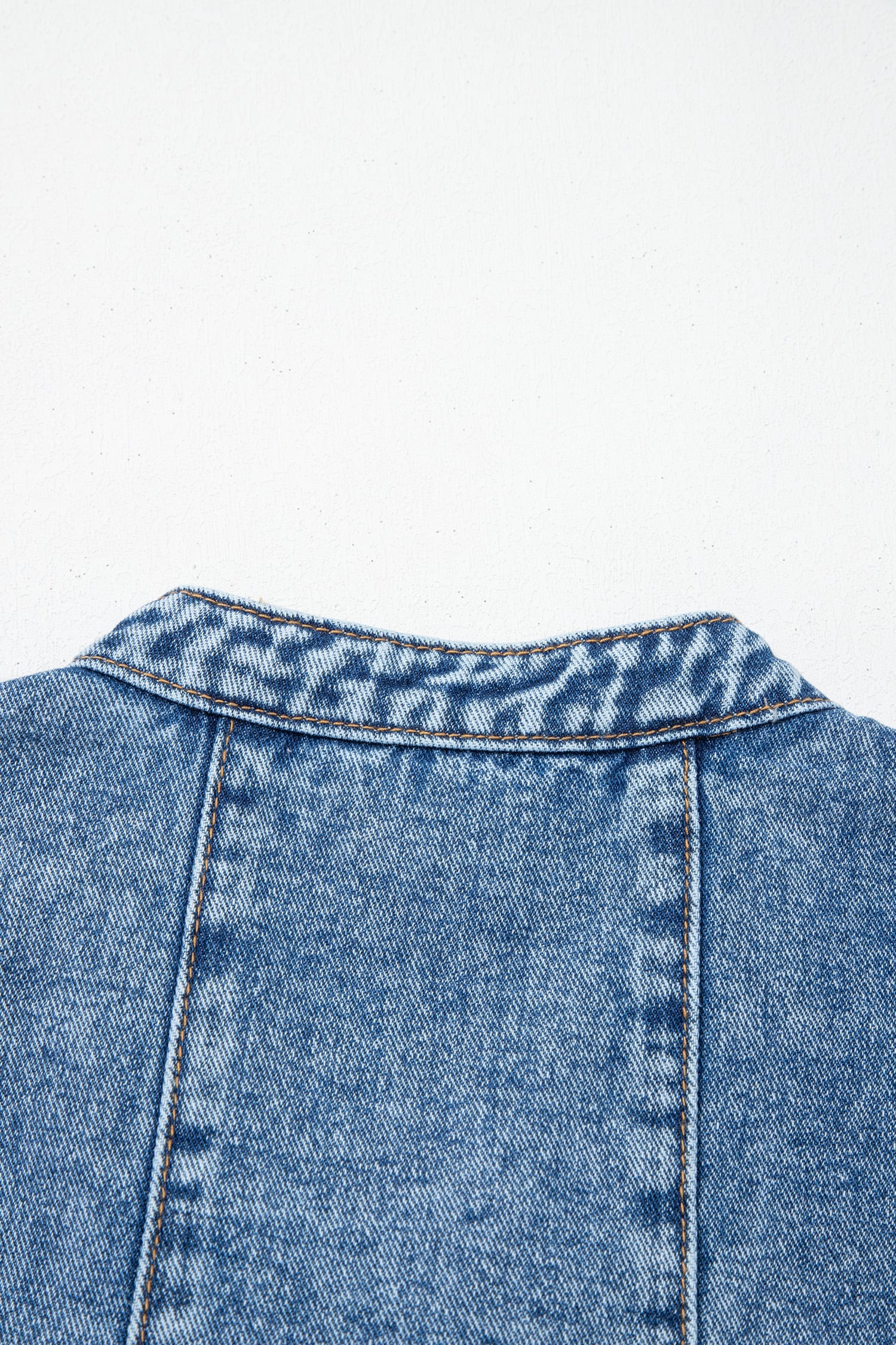 Myosotis Western Belt Button Down Sleeveless Denim Short Dress