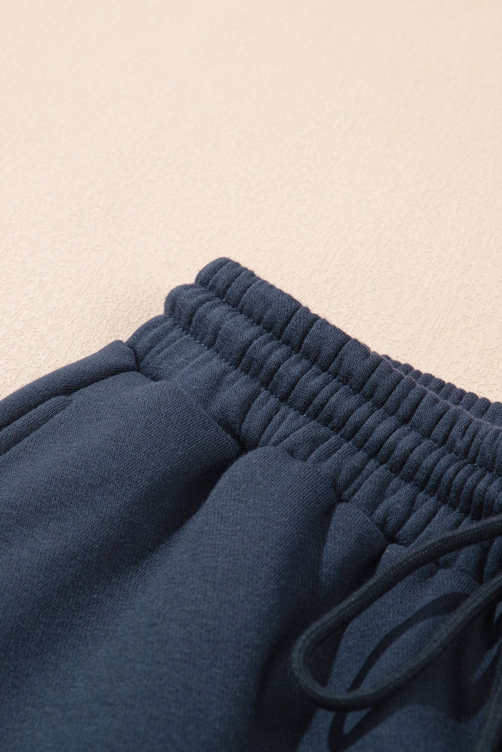 Navy Blue Drop Shoulder Loose Sweatshirt and Joggers Active Set