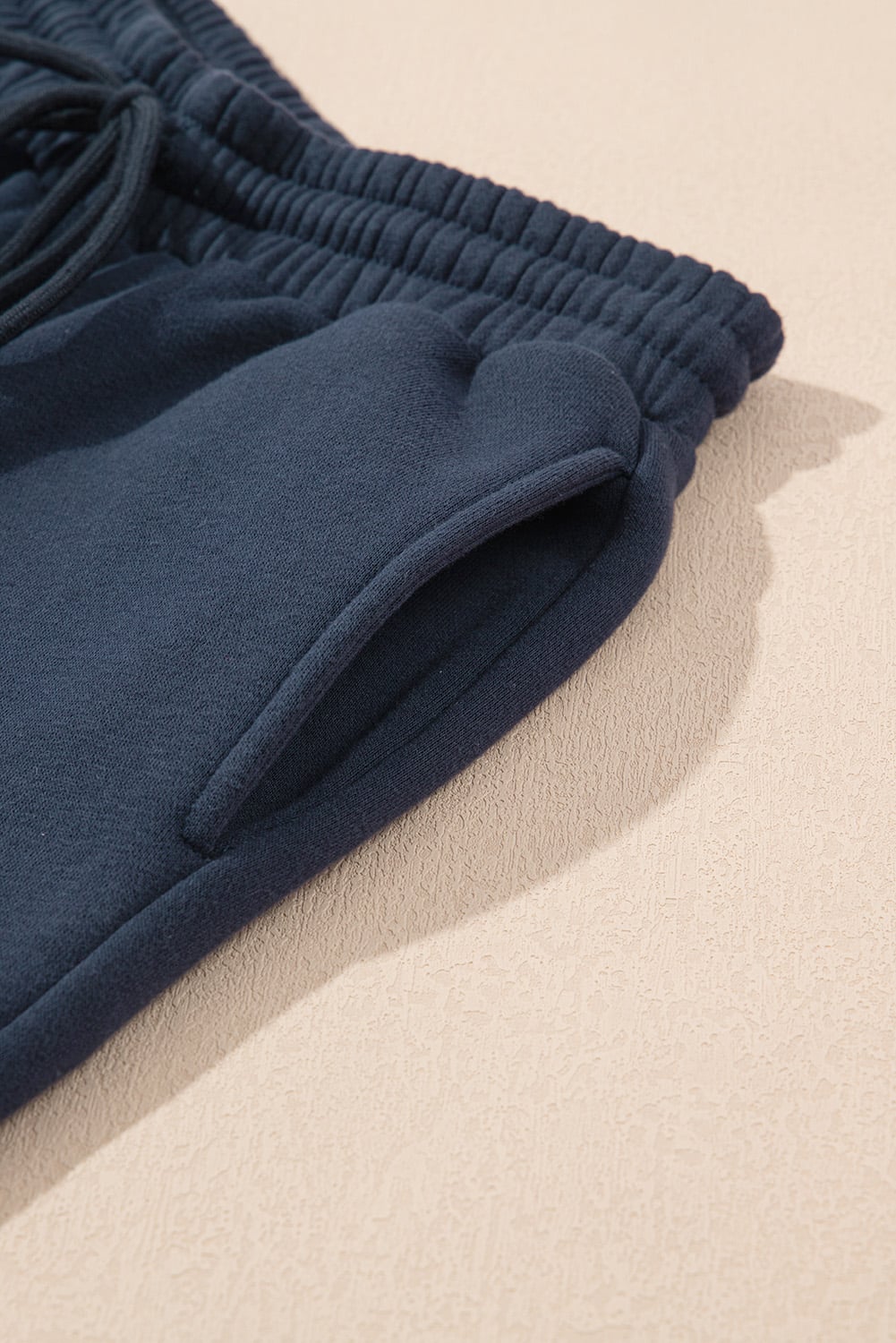 Navy Blue Drop Shoulder Loose Sweatshirt and Joggers Active Set
