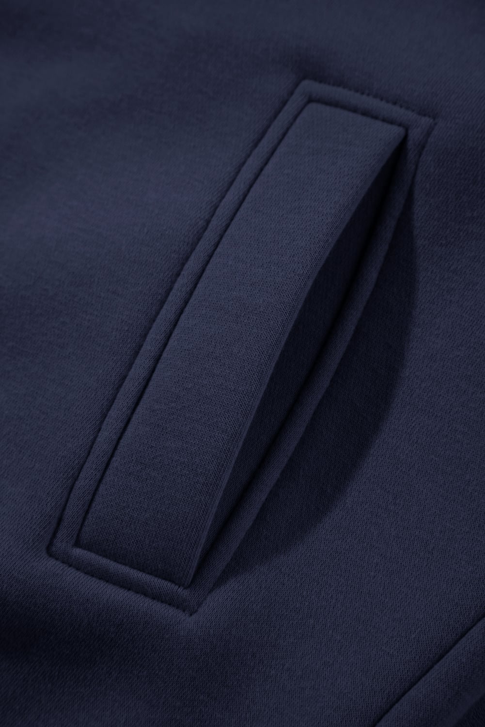 Navy Blue Solid Exposed Seams Hoodie and Joggers Activewear Set