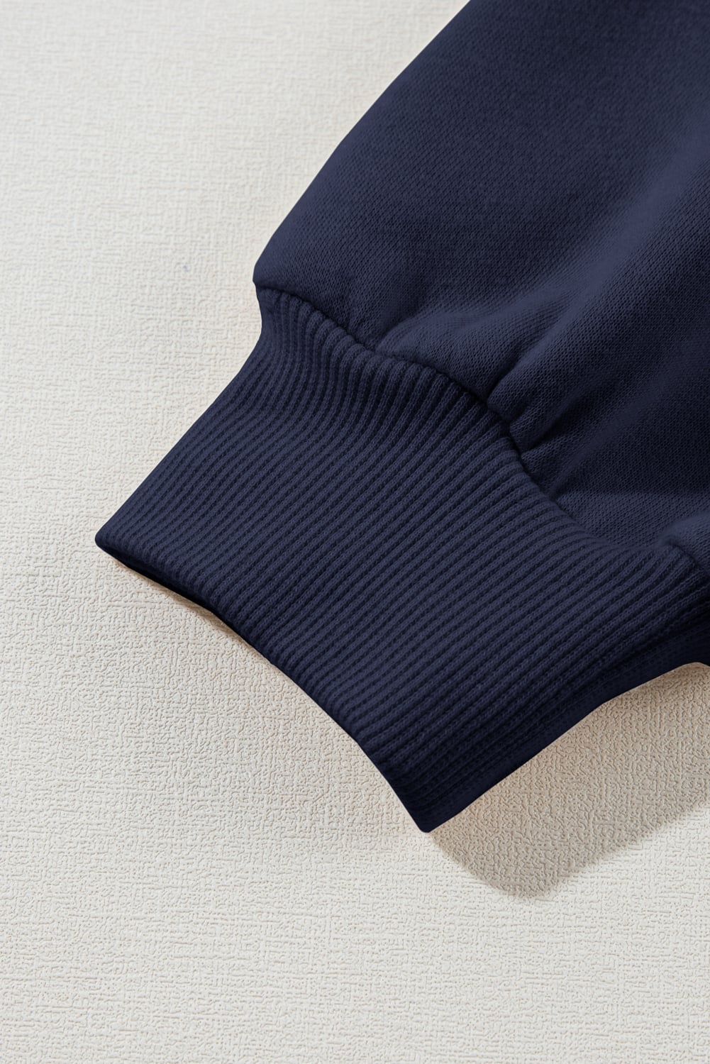 Navy Blue Solid Exposed Seams Hoodie and Joggers Activewear Set