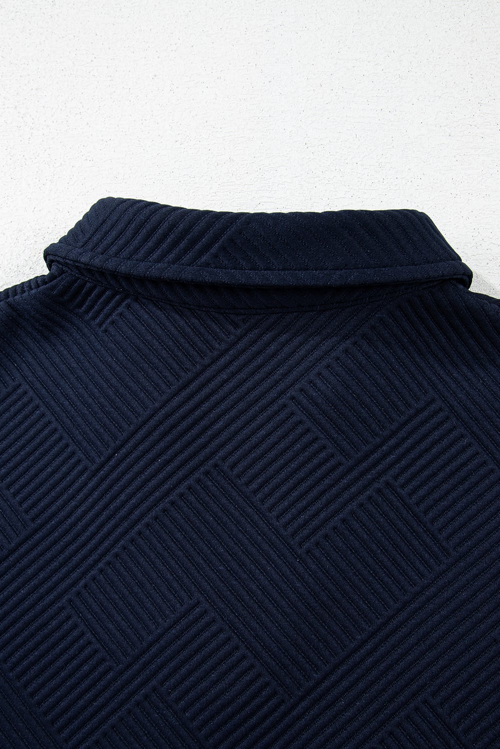 Navy Blue Stylish Textured Loose Fit T Shirt and Drawstring Pants Set