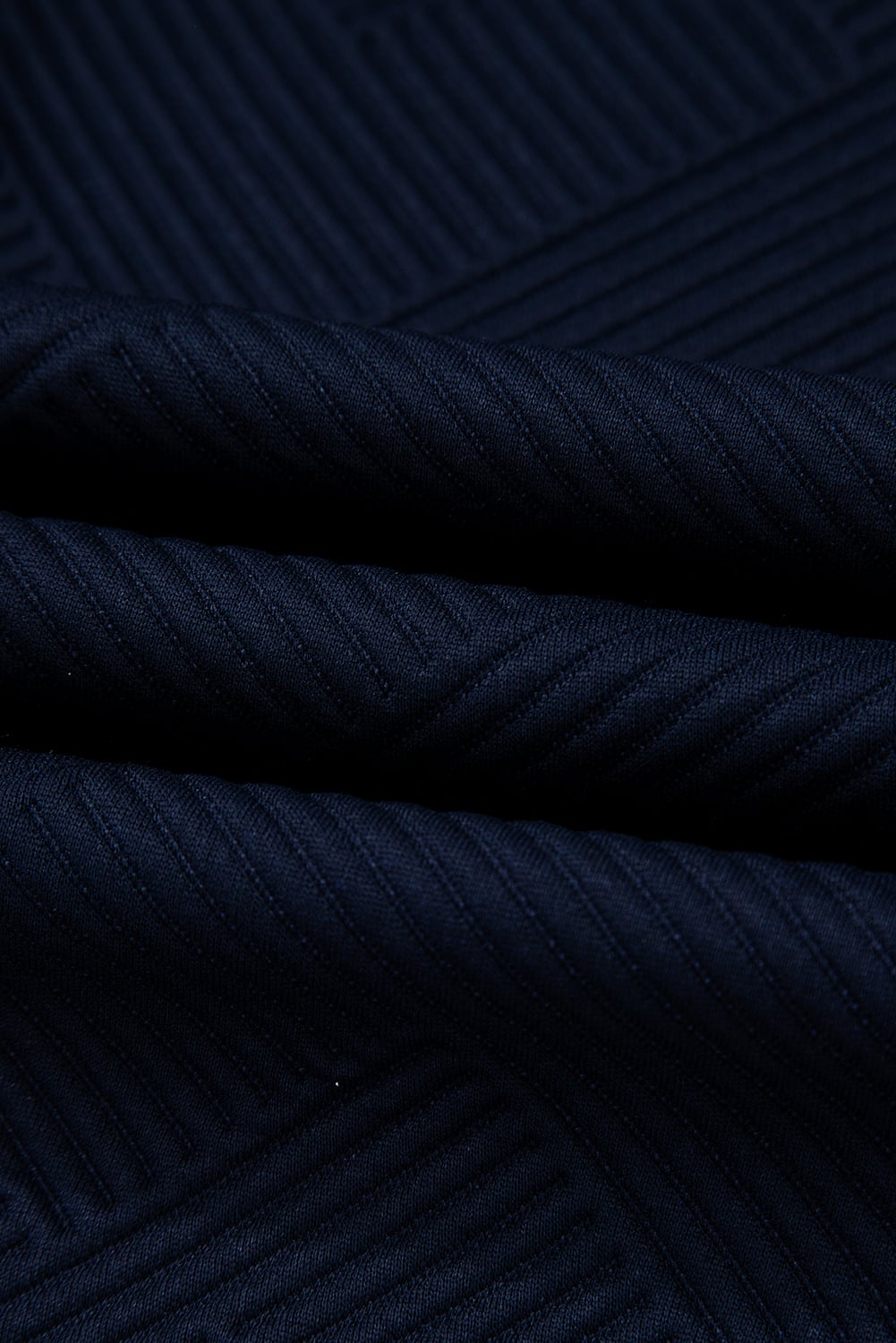 Navy Blue Stylish Textured Loose Fit T Shirt and Drawstring Pants Set