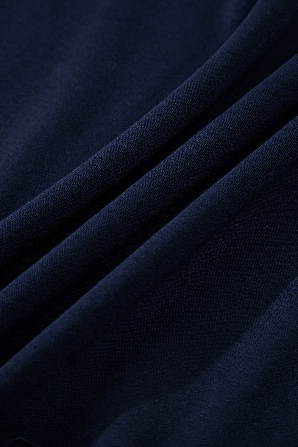 Navy Blue Tiered Ruffle Ribbed Crew Neck Pullover Plus Size Top