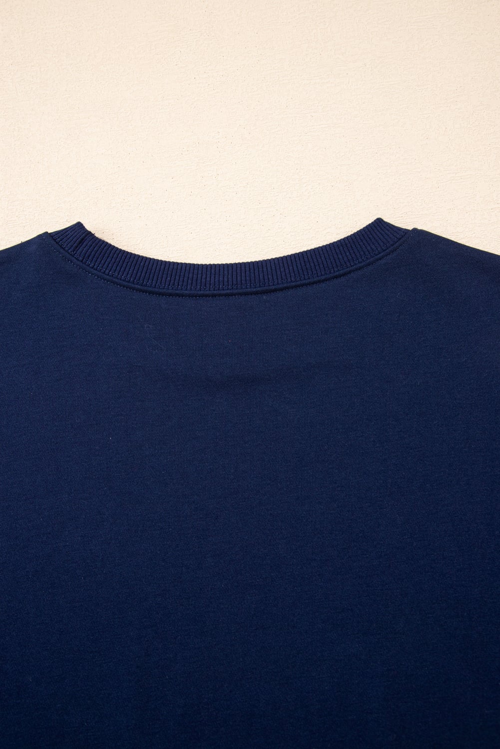 Navy Blue Varsity Stripe Detail Drop Shoulder Pullover Mini Skort Set