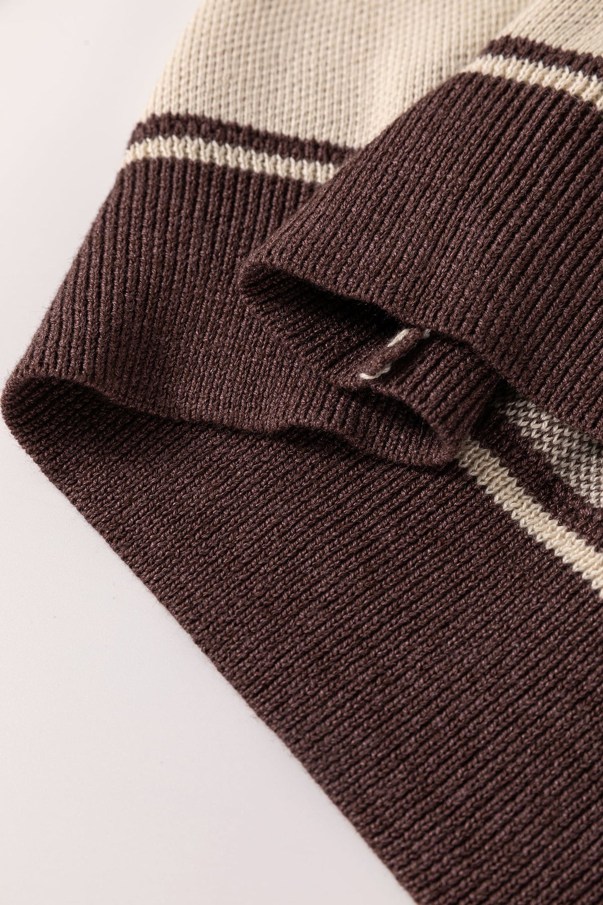 Oatmeal Western Print Color Block Ribbed Trim Crew Neck Shift Sweater