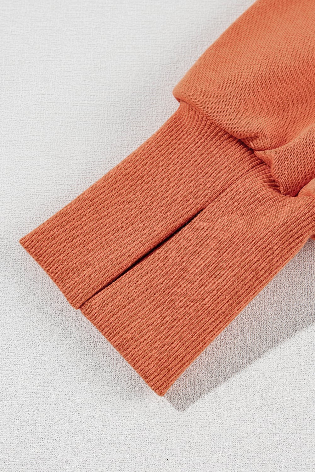 Orange Buttoned Collared Raw Detail High Low Baggy Sweatshirt with Slits