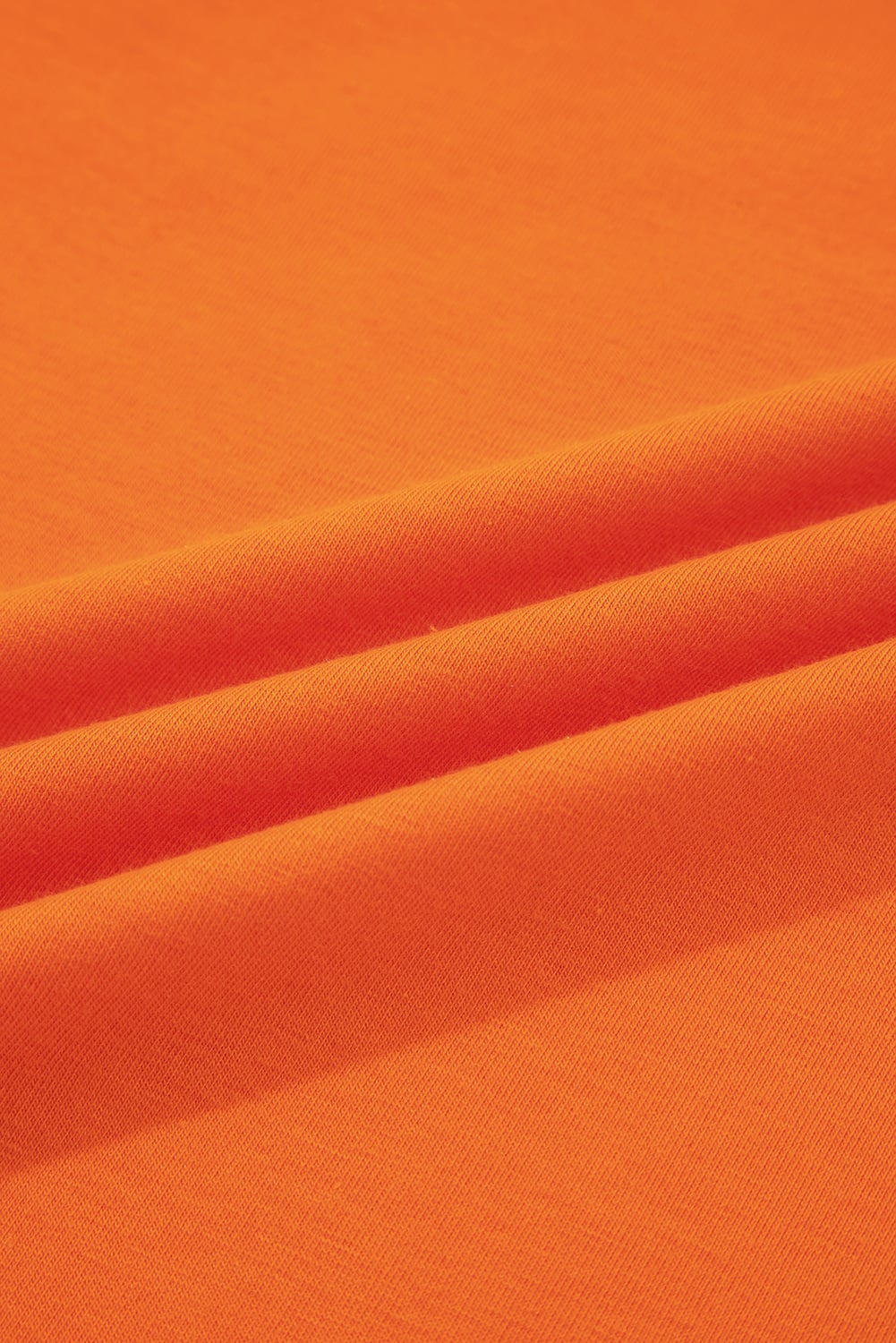 Orange Casual Plain Crew Neck Tee
