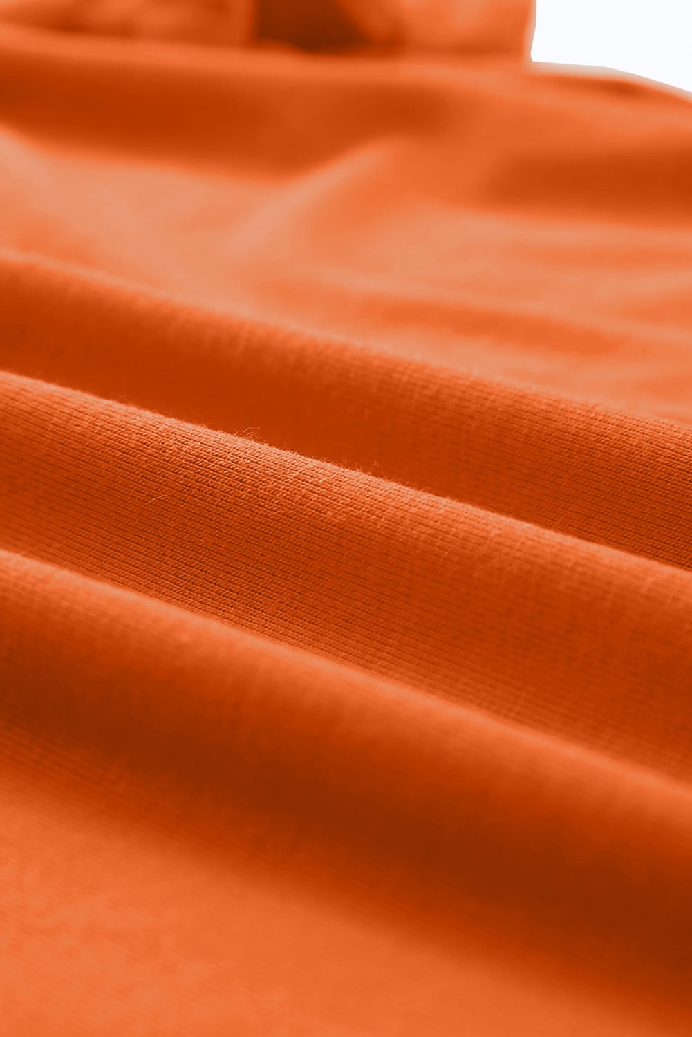 Orange Casual Plain Crew Neck Tee
