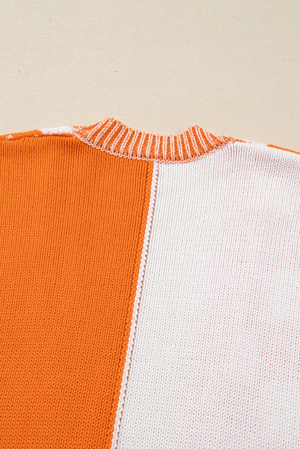 Orange Plus Size Checkered Bubble Sleeve Drop Shoulder Open Cardigan
