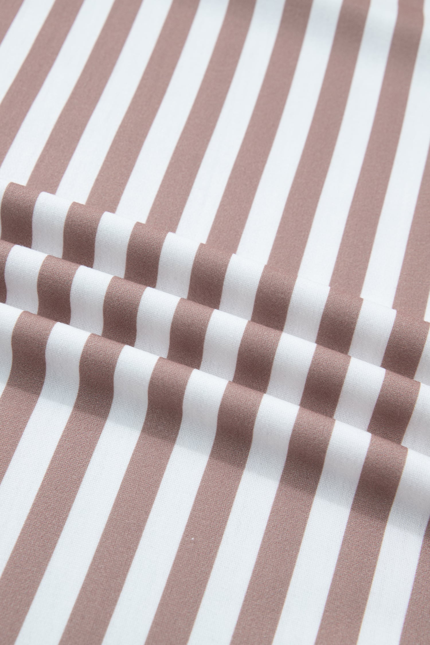 Orange Stripe Ribbed Trim Round Neck Short Puff Sleeve Plus T Shirt