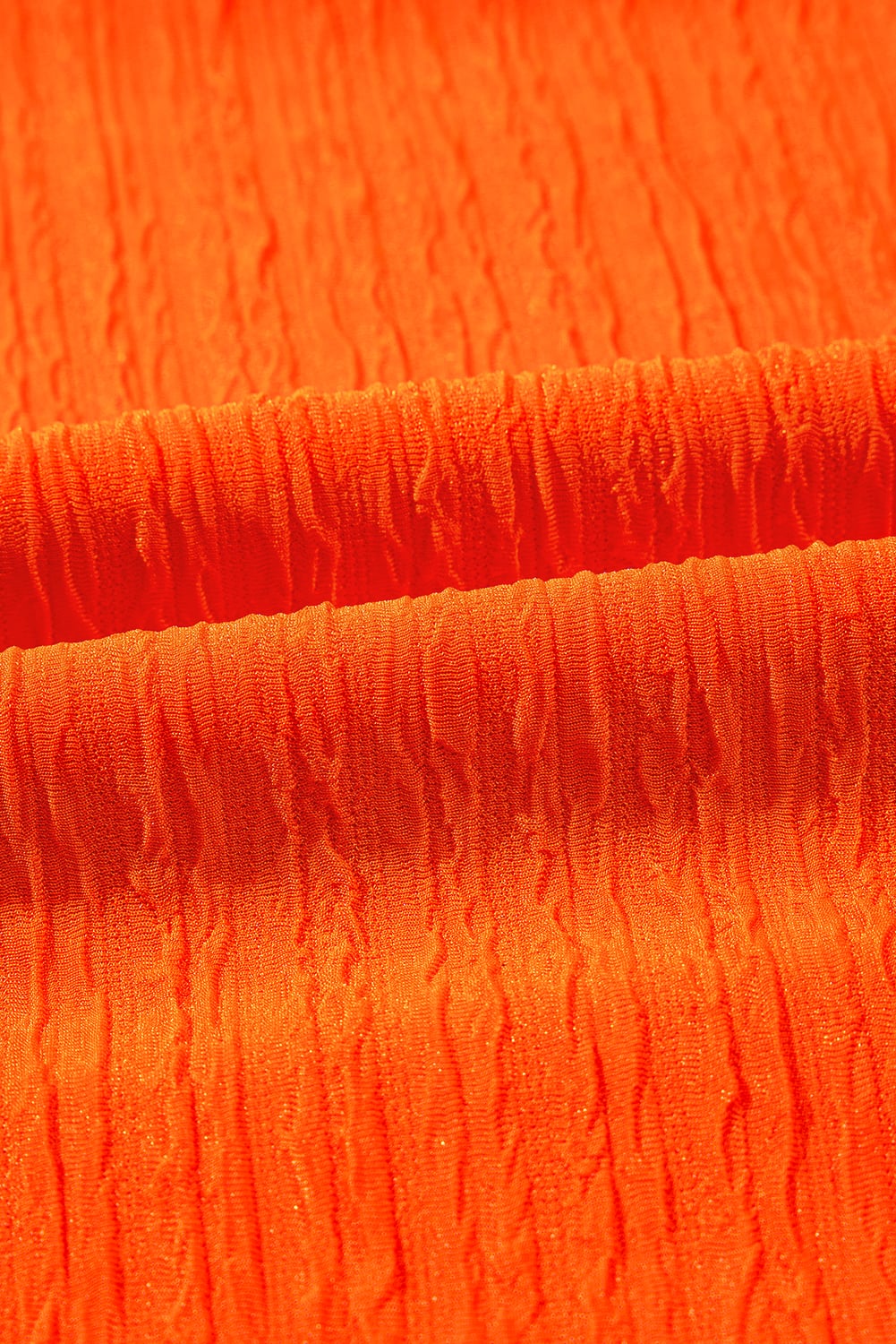 Orange Textured V Neck T Shirt and Shorts Set