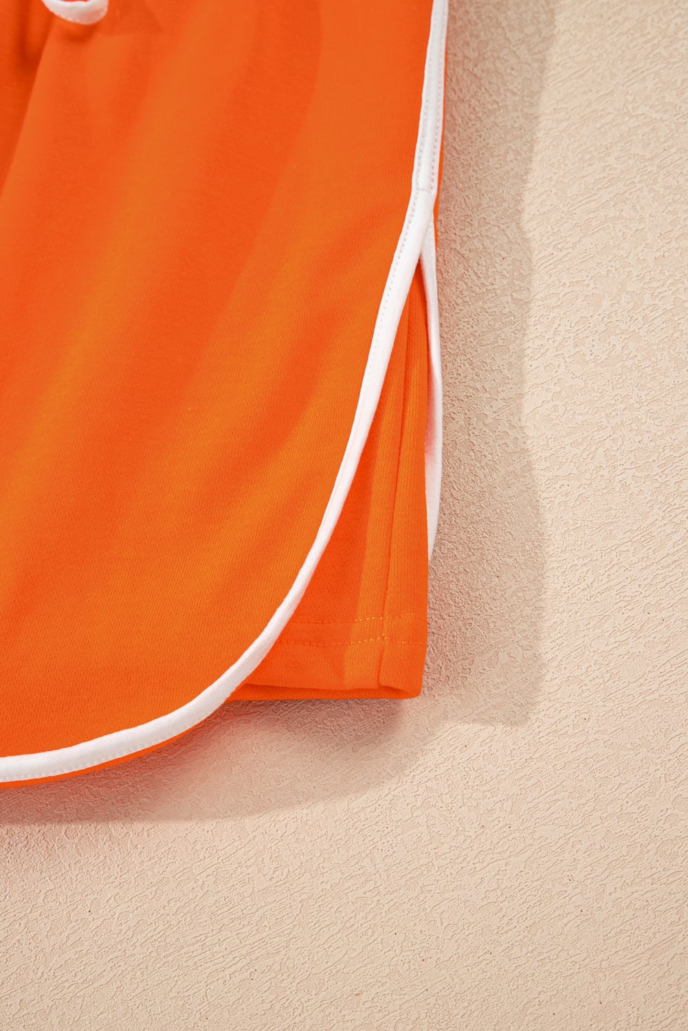 Orange Varsity Stripe Detail Drop Shoulder Pullover Mini Skort Set