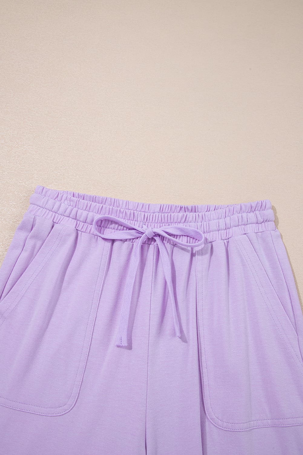 Orchid Petal Mineral Wash Casual Round Neck Tank and Straight Loose Drawstring Pants Set