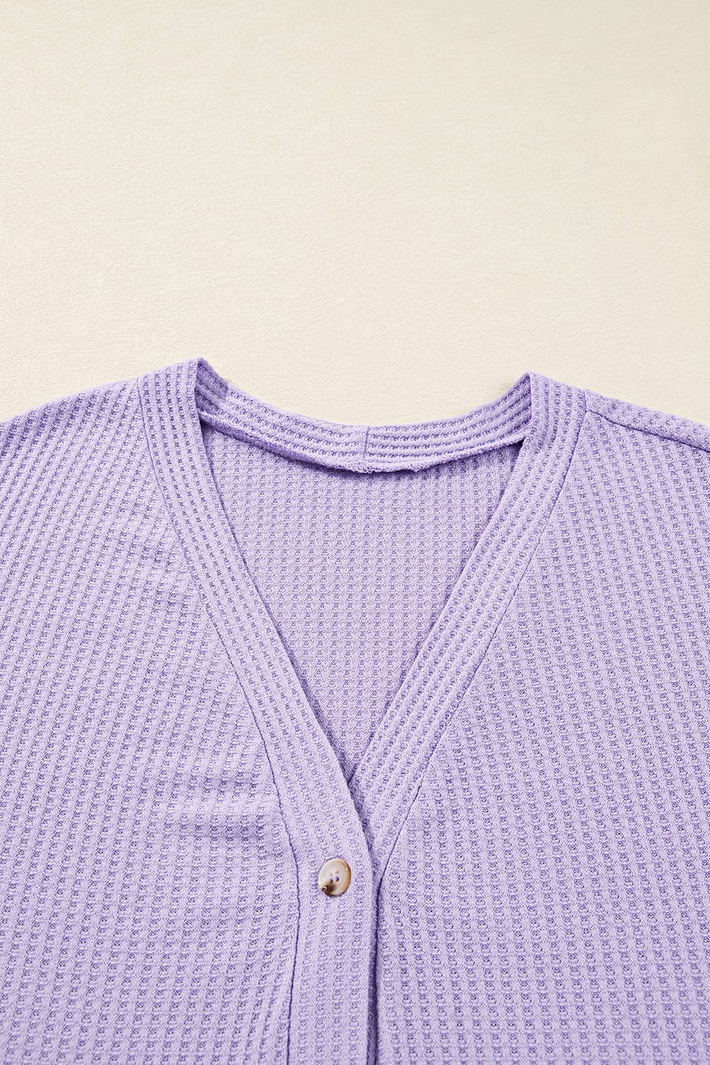 Orchid Petal Plus Size Waffle Knit Button Front Cardigan