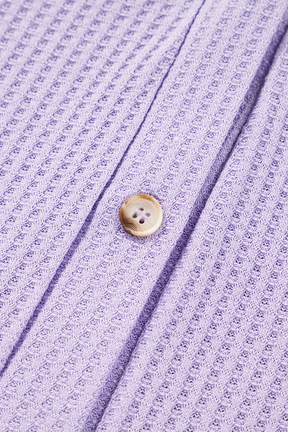 Orchid Petal Plus Size Waffle Knit Button Front Cardigan