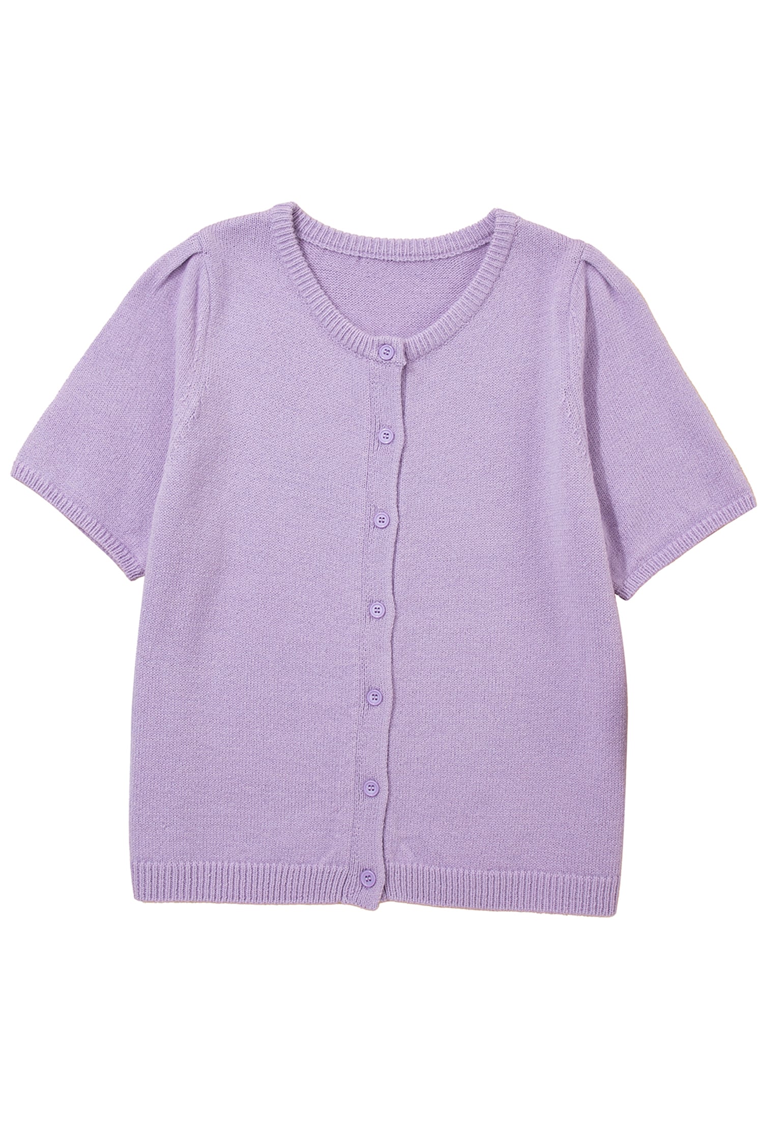 Orchid Petal Short Sleeve Soft Cardigan Sweater T Shirt