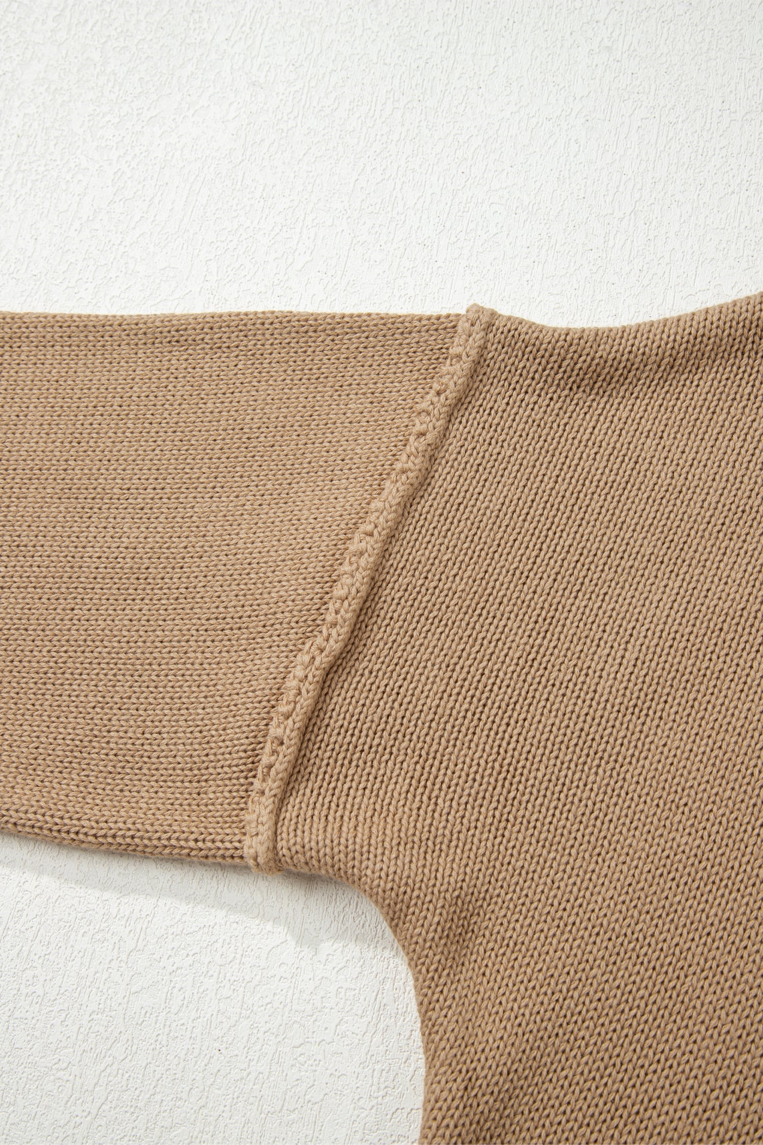 Pale Khaki Exposed Seam Drop Shoulder Oversize Sweater Mini Dress